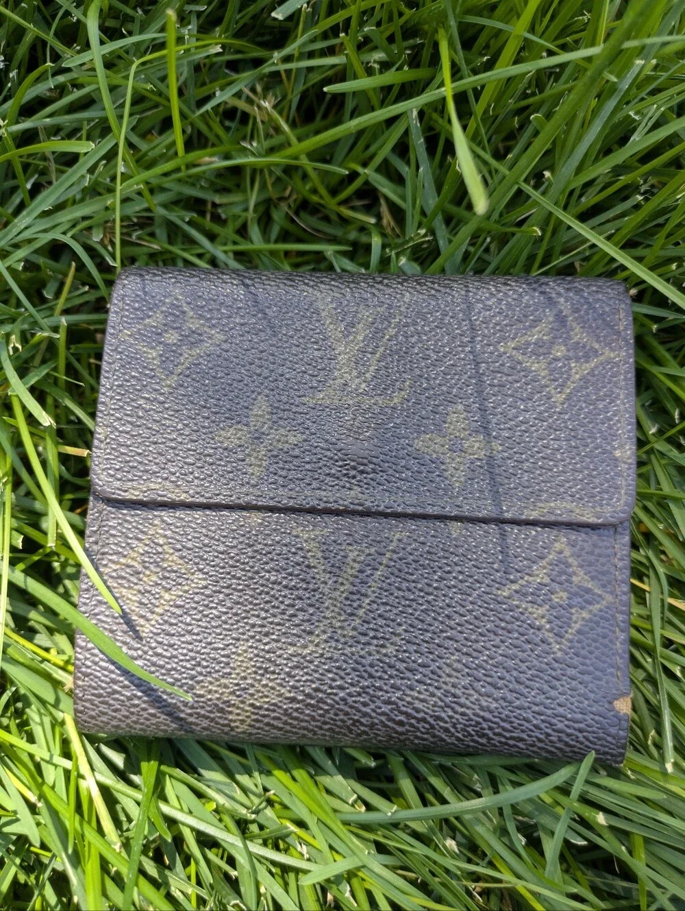 Louis Vuitton Brown Monogram Canvas Snap Wallet with Gold Tone Hardware